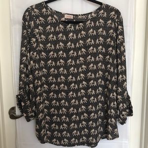 Elephant print top by Pixley size L🐘